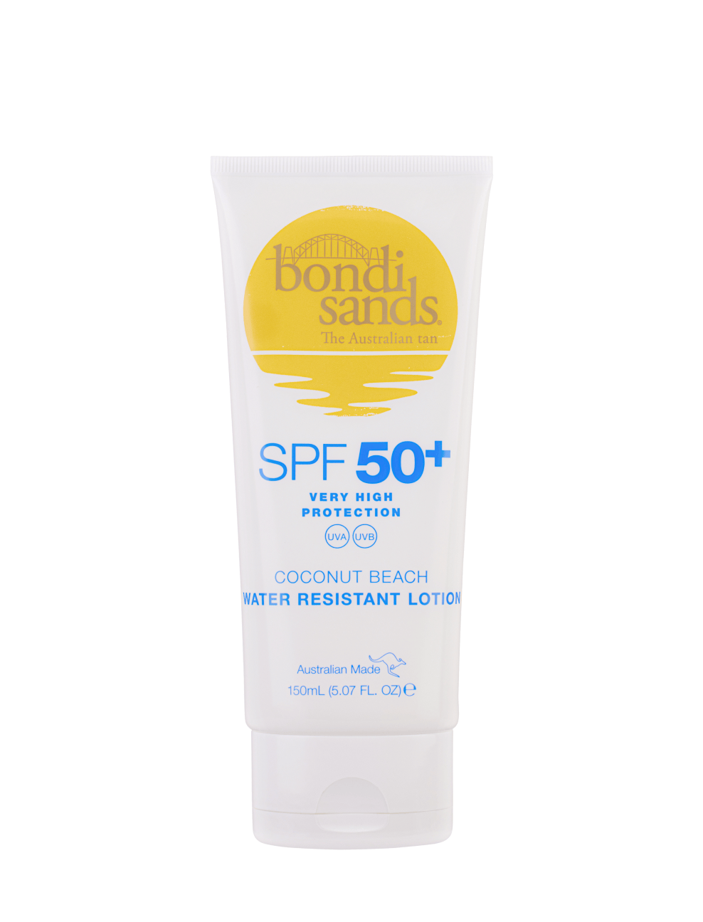 Bondi Sands Coconut Beach SPF50+ sunscreen lotion, 150ml tube